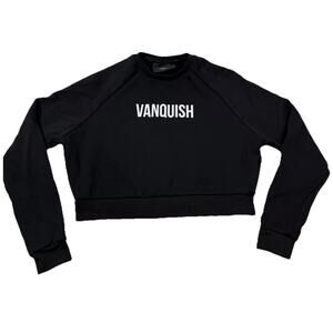 Vanquish Fitness Black Long Sleeve Crop Crewneck Sweatshirt S